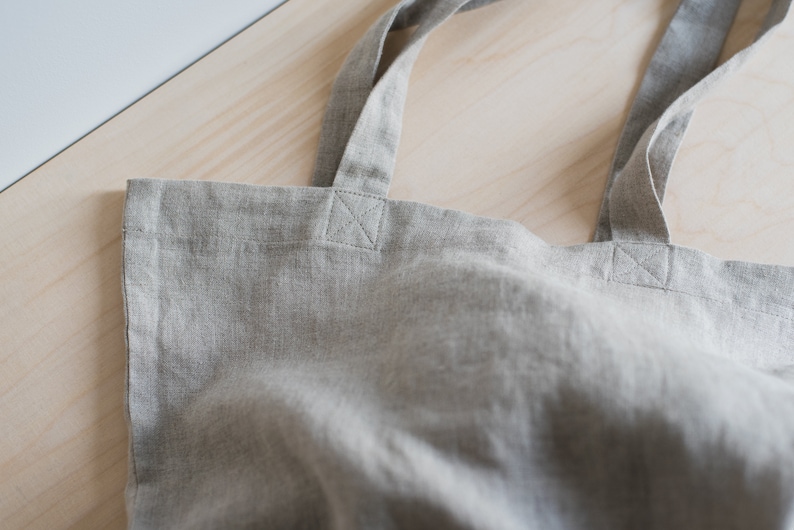 Foldable shopping bag,Shopper bag,Linen tote bag,Grocery bag,Minimal shopping bag,Folding bag / No waste bag / Reusable tote bag,Minimalist image 5