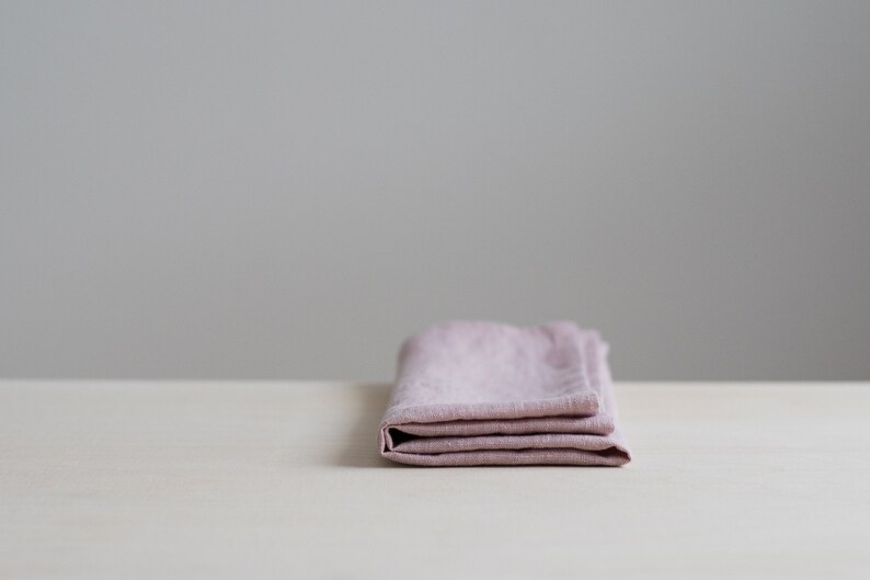Linen napkins set,Pink linen napkins,Set of linen napkins,Washed linen napkins,Dinner napkins,Stone washed linen napkins,Minimalist image 3
