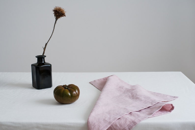 Linen napkins set,Pink linen napkins,Set of linen napkins,Washed linen napkins,Dinner napkins,Stone washed linen napkins,Minimalist image 1