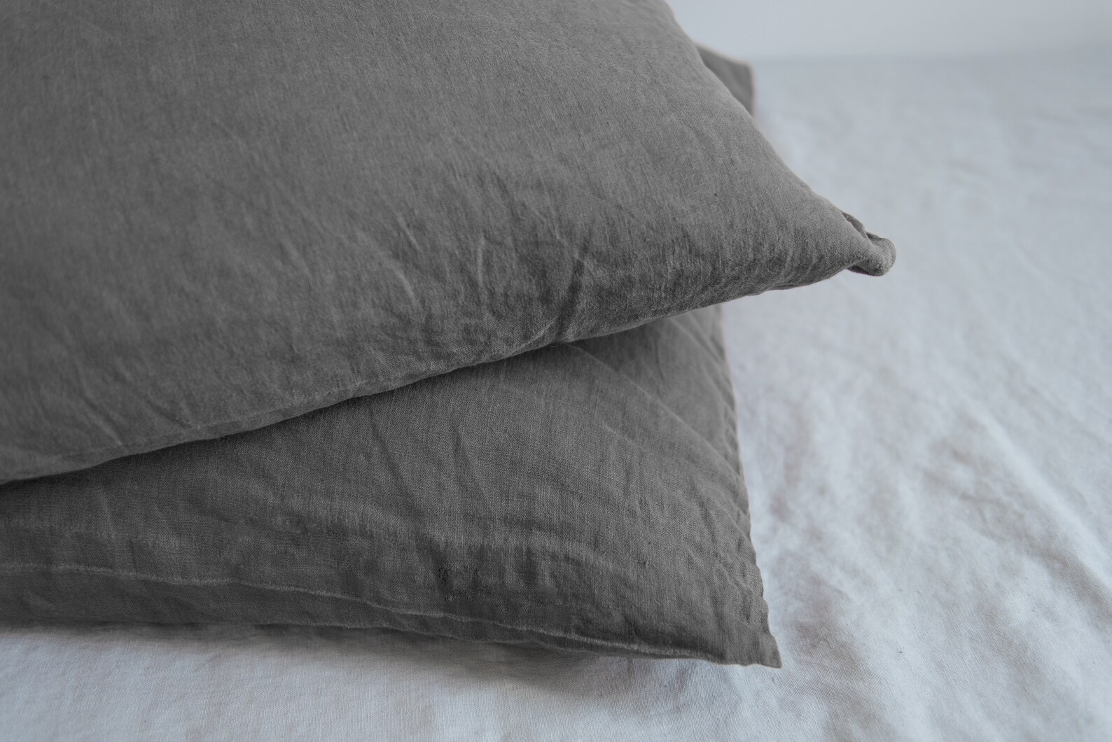 Set of 2 Dark Gray Pillow Covers,minimalist Bedroom,gray Pillow Cover
