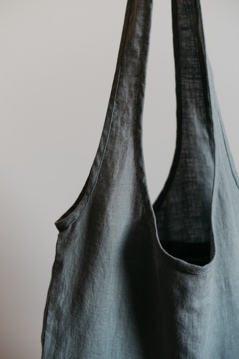 Foldable shopping bag,Green shopping bag,Reusable shopping bag,Reusable tote bag,Reusable grocery bag,Fold away bag,Linen tote bag,Minimal image 2