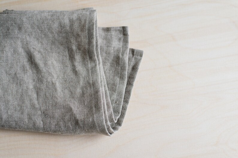 Natural linen tea towel,Flax linen towel,Washed linen towel,Gray kitchen towel,Dish cloths,Stone washed linen towel,Minimalist image 5