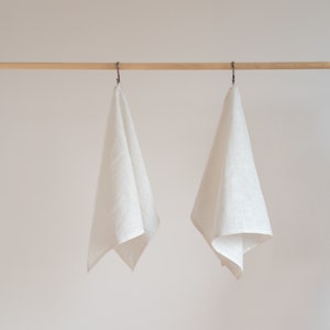 Pure white linen towel,White kitchen towel,Linen dish towel,Zero waste linen,White tea towel,Reusable kitchen towels / Minimalist,Minimalist