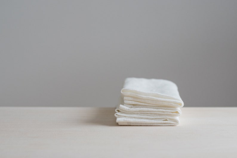 White linen napkins set,Linen napkins set,Soft linen napkins,Washed linen napkins,Minimalist image 4