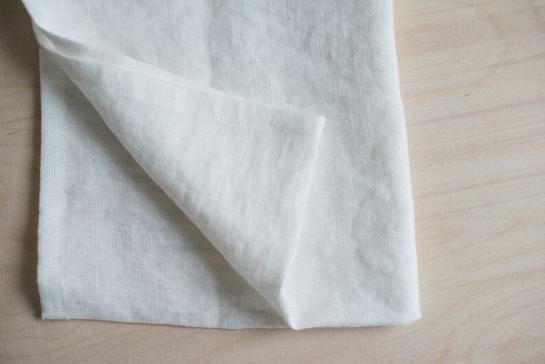 White linen napkins set,Linen napkins set,Soft linen napkins,Washed linen napkins,Minimalist image 6