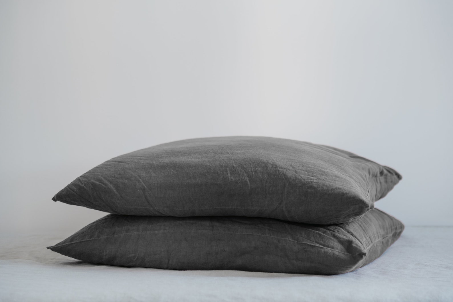 Set of 2 Dark Gray Pillow Covers,minimalist Bedroom,gray Pillow Cover