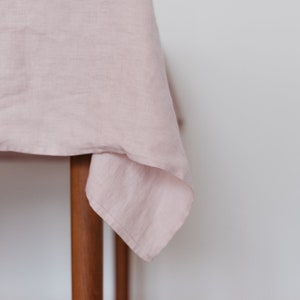 Pink linen tablecloth,Available in many sizes,Linen tablecloth rectangle,Table linen,Washed linen tablecloth,Handmade linen tablecloth image 4