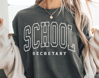 Chemise Comfort Colors® pour secrétaire d'école, t-shirt pour réceptionniste d'école, t-shirt pour femme de la réception, administrateur, chemise pour assistant de réception