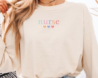 Comfort Colors® Nurse Long Sleeve Shirt, Nurse Long Sleeve T-Shirt, RN Shirt, Registered Nurse Gift For Nurse Shirt, Nursing Student Tee