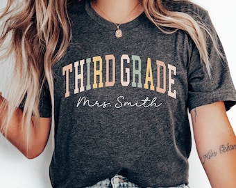 Personalized Third Grade Teacher T-Shirt, Third Grade Dream Team, 3rd Grade Teacher Shirt, 3rd Grade Shirts, Third Grade Crew, Squad Tshirt