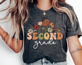 Wildflowers Second Grade Teacher Shirt, Teacher Team Shirts, 2nd Grade Teacher Shirt, Elementary Tee, 2nd Grade T-Shirt, Second Grade TShirt