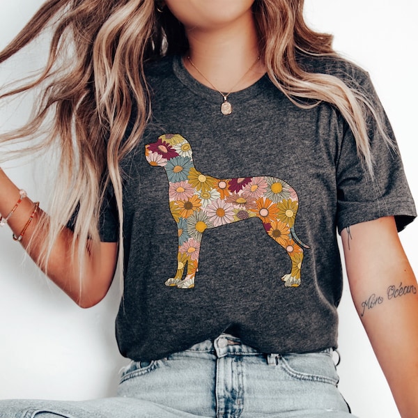 Wildflowers Great Dane Shirt, Floral Great Dane Shirts, Great Dane Mom T-Shirt, Gift For Dog Mom Gifts, Christmas Gift For Dog Mama Tee