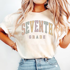 Comfort Colors® Seventh Grade Teacher Shirt, Teacher Team Shirts, 7th Grade Teacher Tshirt, 7th Grade T-Shirt, Seventh Grade Squad, Crew