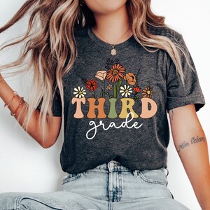 Wildflowers Third Grade Teacher Shirt, Teacher Team Shirts, 3rd Grade Teacher Shirt, Elementary Tees, 3rd Grade T-Shirt, Third Grade TShirt