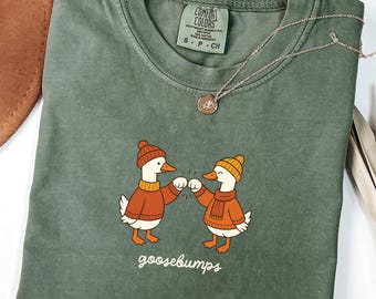 Comfort Colors® Fall Shirt, Goosebumps Shirt, Fall Goose Shirt, Funny Goose Shirts, Women's Fall Shirt, Pumpkin Season Tee, Cute Fall Tshirt