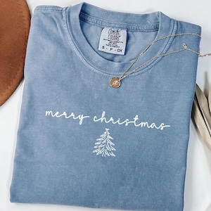 Comfort Colors® Merry Christmas Shirt, Cute Holiday Tee, Gift For Her, Christmas Tshirt, Xmas Eve Shirt