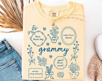Comfort Colors® Floral Grammy Shirt, Gift For Grammy Tshirt, Mother's Day Gift For Grandma, Grammy Tee