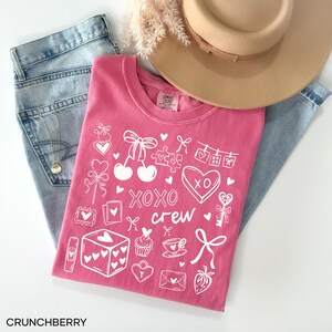 XOXO Crew Shirt, Valentine's Day Shirt Women, Galentine's Day Matching Tees Crunchberry