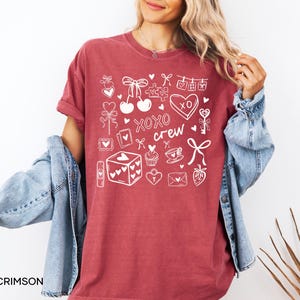 XOXO Crew Shirt, Valentine's Day Shirt Women, Galentine's Day Matching Tees Crimson