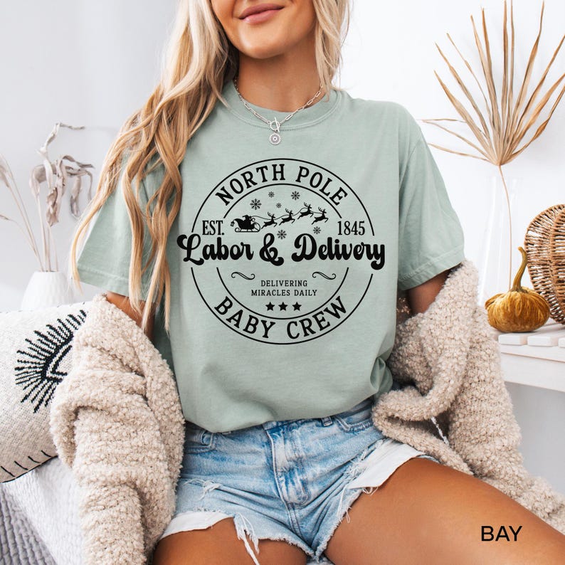 Labor and Delivery Nurse Christmas Shirt, L&D Nurse Tee, Christmas Labor and Delivery Crew Shirt image 6