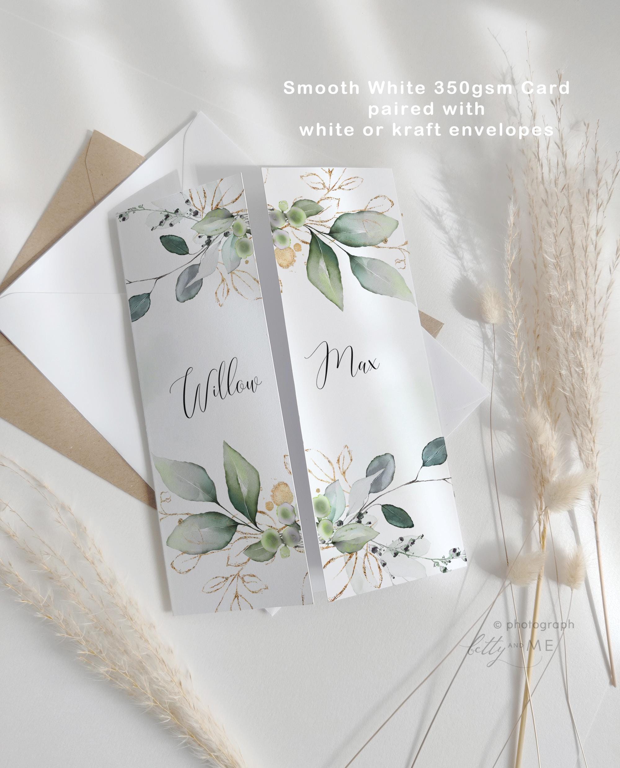 Eucalyptus Wedding Invitations, Greenery Gatefold Wedding Invitations ...