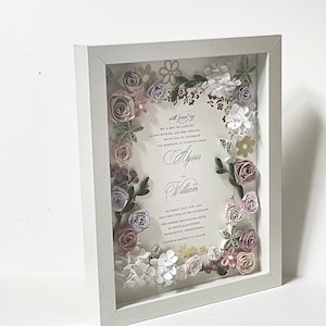 Wedding Invitation Keepsake: Quilled Paper Flower Shadow Box