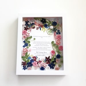 Wedding Invitation Keepsake Quilling Paper Art Personalized Couple Gifts