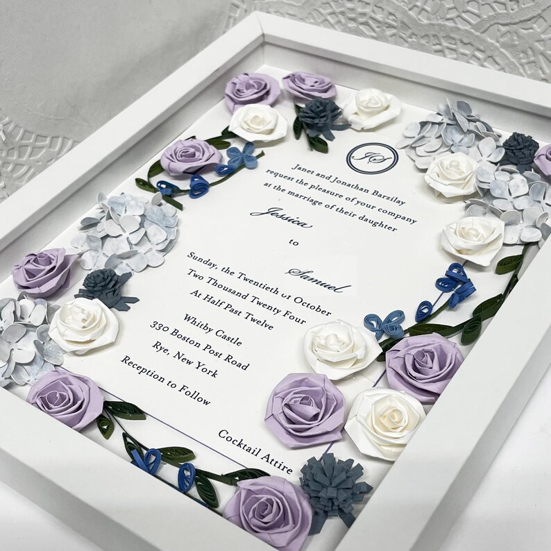 Wedding Keepsake: Shadow Box Flowers Quilling Art, - Etsy