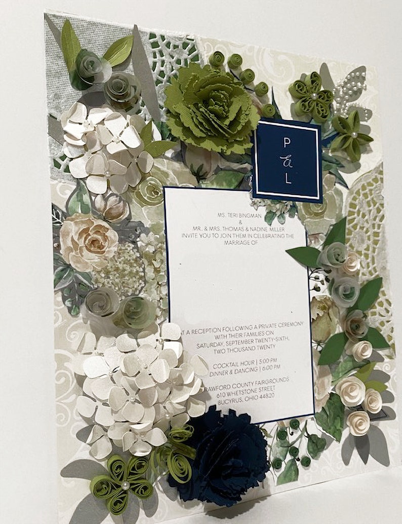 Wedding Keepsake Shadow Box Quilling Art Fall Wedding Gift Etsy