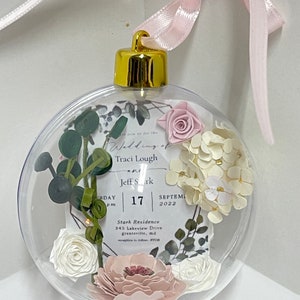 Newlywed Ornament, Quilling Paper Art, Bridal Shower, Bride Gift,
