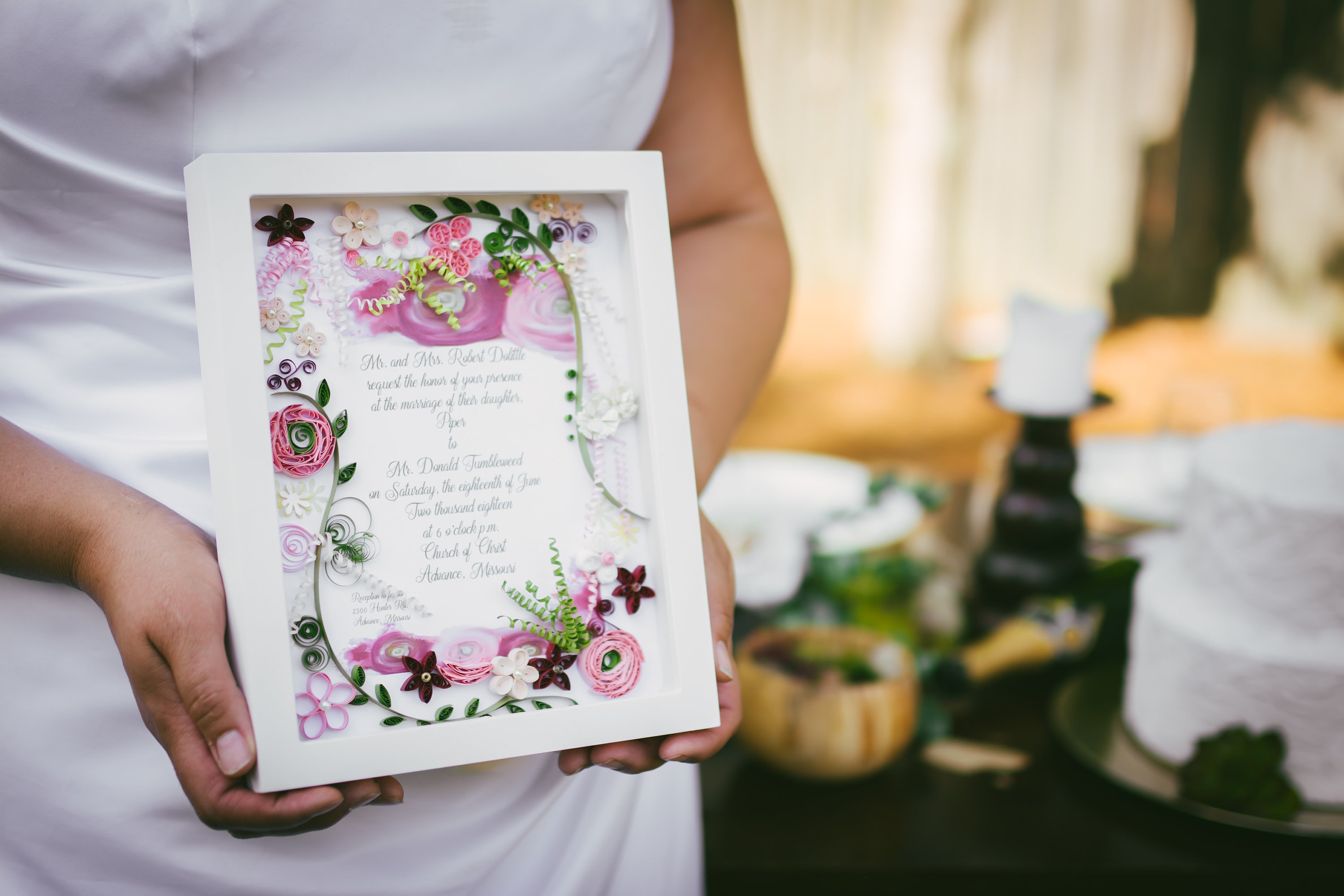 Wedding Invitation Keepsake Personalized Gift Paper Art Etsy