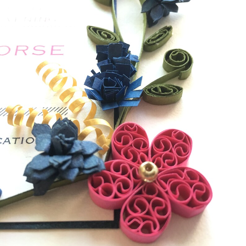 Colorful Floral Quilled Wedding Invitation Keepsake Gift Etsy