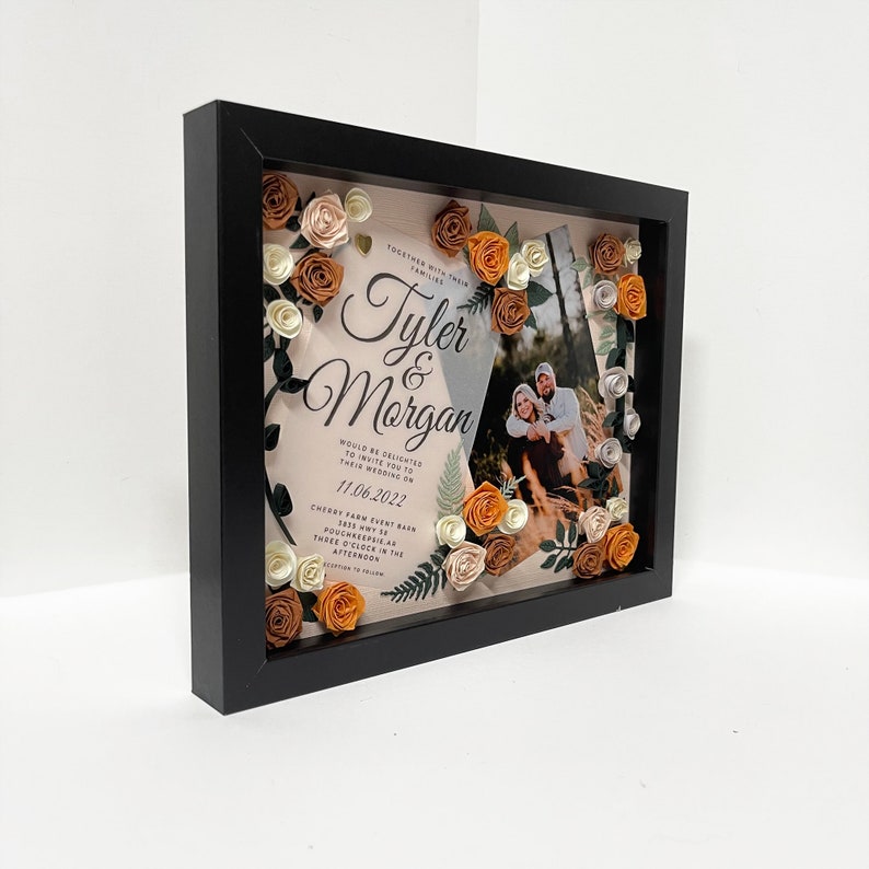Wedding Shadow Box Keepsake Quilling Art Personalized Etsy