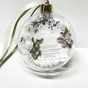 Keepsake Wedding Invitation Ornament a Personalized Couple Gift