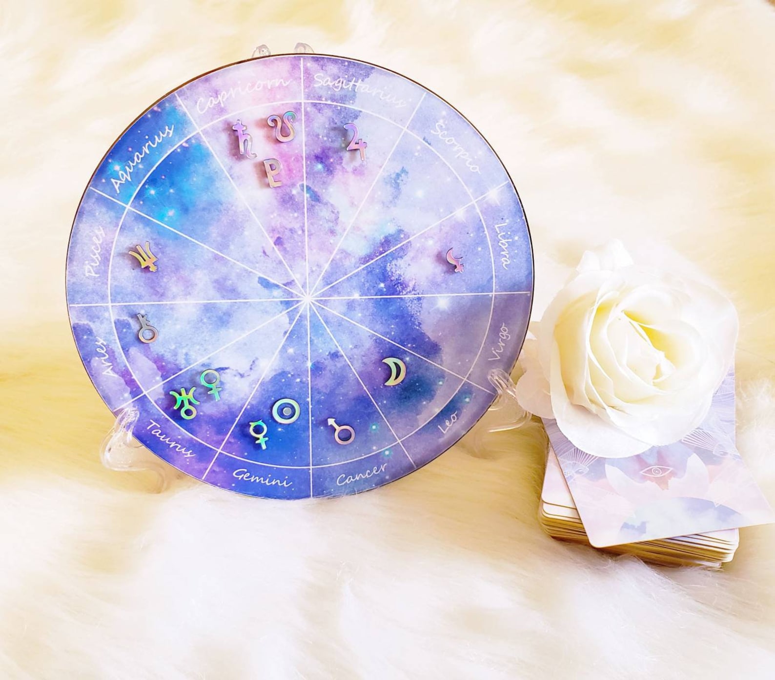 Astrology Gift Astrology Chart Clock Pink Zodiac Etsy