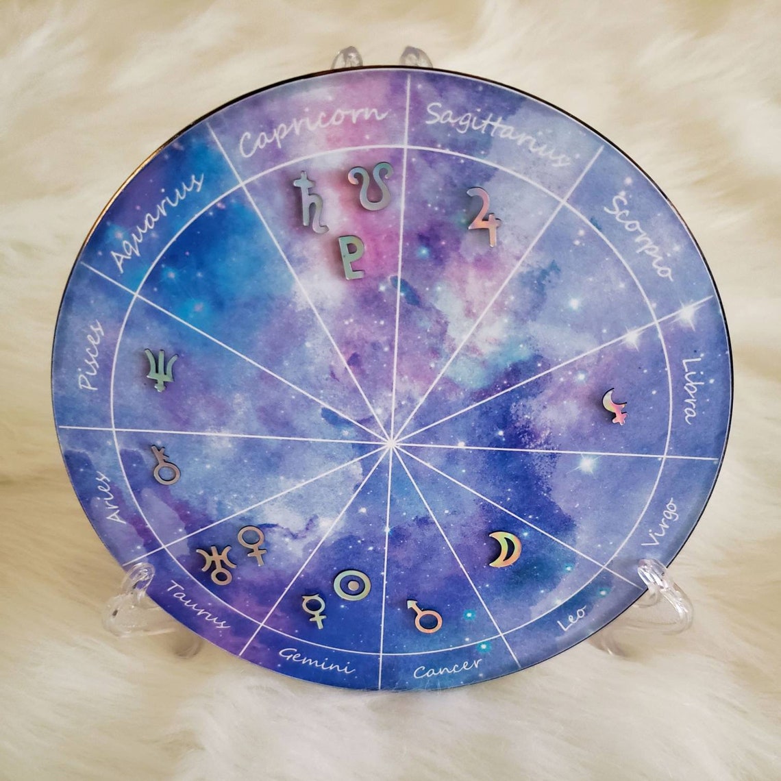 Astrology Gift Astrology Chart Clock Pink Zodiac Etsy