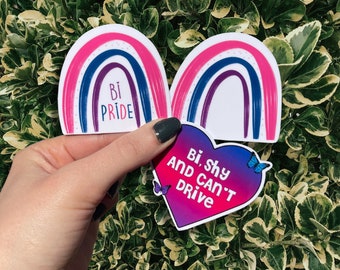 Bisexual Stickers, Bi Bumper Stickers, Bi Flag Decal, Stickers For Laptop, LGBTQ+ Pride, Bi Pride Stickers