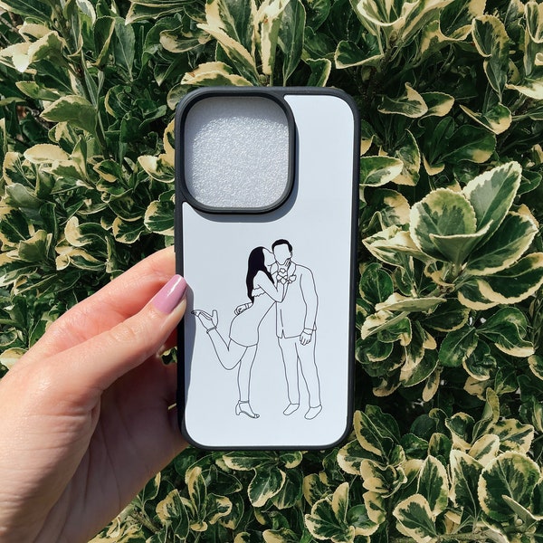 Couple Portrait Phone Case, Valentine's Day Gift for Her or Him, Anniversary Gift, Friendship Gift, Custom Phone Case, Silhouette Phone Case