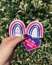 Bisexual Stickers and Bumper Stickers, Bi Pride Flag Rainbow Decal, Bi Colors Heart, Stickers For Laptop, LGBTQ+ Pride, Stocking Stuffer 