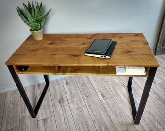 Desk with Drawer - Reclaimed wood Rustic Industrial Office Old wooden desk