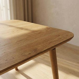 LUMO massief eikenhouten eettafel - Handgemaakt in moderne stijl - Scandinavisch-Japanse eikenhouten tafel - Gratis verzending binnen de EU - 160 cm, 180 cm, 200 cm afbeelding 14