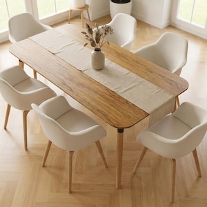 LUMO massief eikenhouten eettafel - Handgemaakt in moderne stijl - Scandinavisch-Japanse eikenhouten tafel - Gratis verzending binnen de EU - 160 cm, 180 cm, 200 cm afbeelding 5