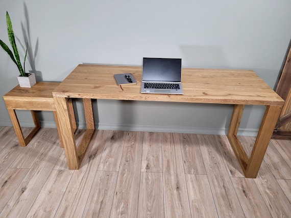 Escritorio de oficina de madera con patas de metal trapezoidal, escritorio  de madera recuperada, escritorio de muebles recuperados, escritorio  industrial, madera vieja -  México