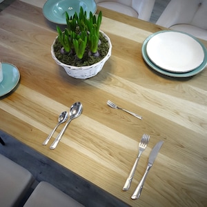 Natural Oak Wood Dining / Kitchen Table, Industrial Desk or Solid Conference Oak Table, Metal Hairpin Legs, 100% Oak Reclaimed Wood Table