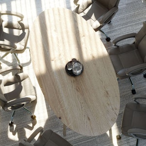 Oval Oak Wood Conference Office Table - Premium Quality & Timeless Design