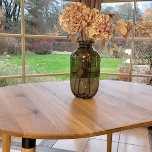 Round Solid Oak Extendable Table - Versatile and Functional Dining Solution, Custom-made Handcrafted Table