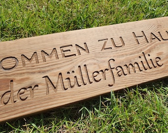 Willkommen zu House - Reclaimed Wood Family Sign Custom Wood Design, Farmhouse Personalized for your Family Home Decor Wood Decor Gift Ideas