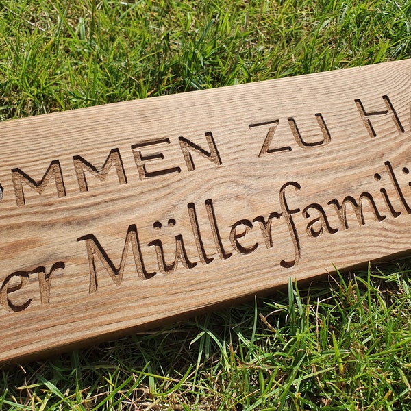 Willkommen zu House - Reclaimed Wood Family Sign Custom Wood Design, Farmhouse Personalised for your Family Home Decor Wood Decor Gift Ideas