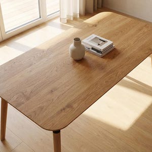 LUMO massief eikenhouten eettafel - Handgemaakt in moderne stijl - Scandinavisch-Japanse eikenhouten tafel - Gratis verzending binnen de EU - 160 cm, 180 cm, 200 cm Natural Clear Oak