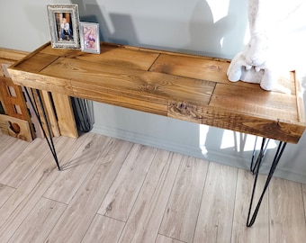 Entry Way or Hallway Table, Rustic Industrial Farmhouse Table for Couch, Hairpin Table, Rustic Table
